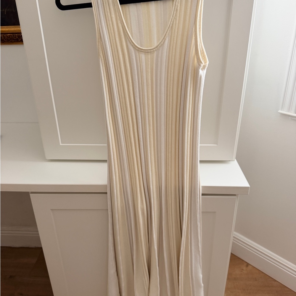 COS Sleeveless Maxi Dress in Cream and Ivory